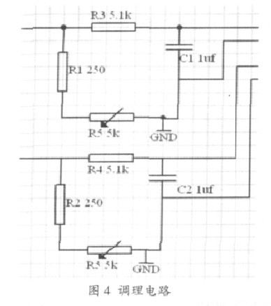 圖4 自記式溫濕度計問調理電路