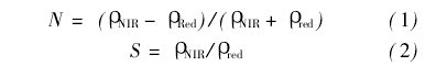 N、S指數根據近紅外波段、紅色波段的反射率進行計算公式