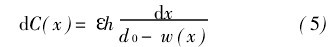 二極板間電容的變化由式(5）